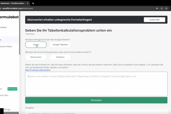 Passende Formeln für Excel finden