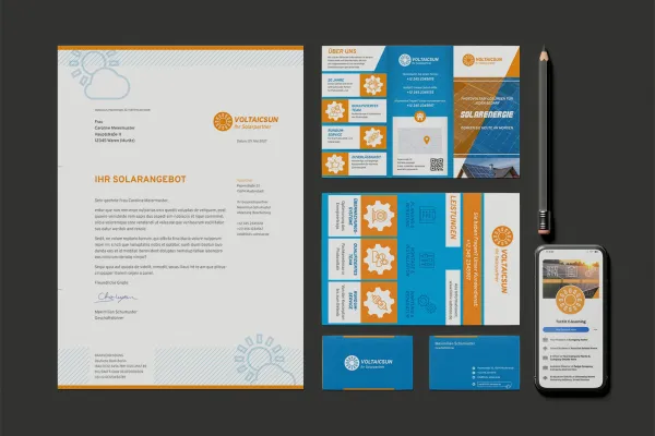 Corporate-Design-sjablonen voor ambachten en het midden- en kleinbedrijf: flyer, briefpapier, visitekaartje