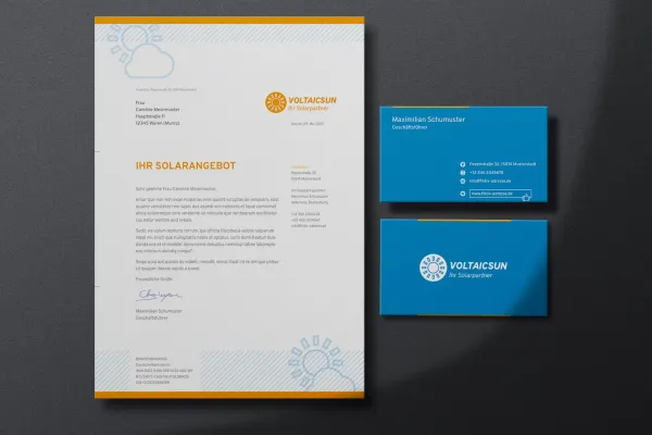 Corporate design sjablonen voor ambacht en midden- en kleinbedrijf: briefpapier, visitekaartje.