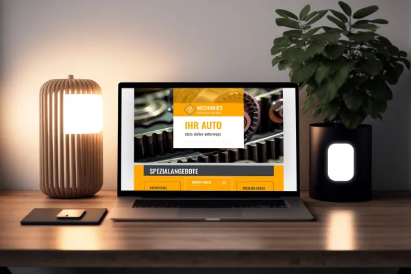 Corporate Design Mechanics voor ambachtslieden en werkplaatsen: presentatiesjabloon.