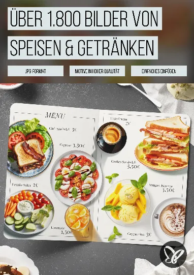 Über 1.800 Bilder von Getränken, Essen & Speisen – optimal für Speisekarten