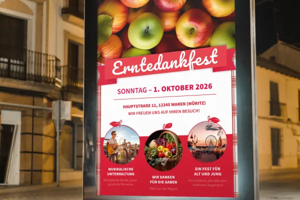 Flyer- & Plakat-Vorlagen für Herbstfeste und zum Erntedankfest als Plakat