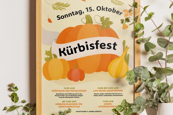 Flyer- & Plakat-Vorlagen für Herbstfeste und zum Erntedank: Kürbisfest