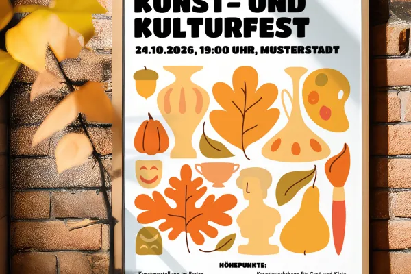 Esitteiden ja julisteiden pohjia syysjuhliin ja sadonkorjuun kiitokseen: Kulttuurijuhla