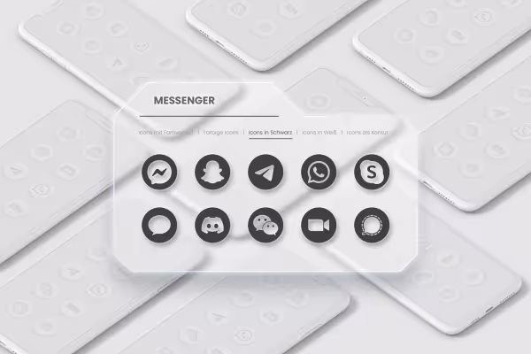 Snapchat, WeChat, Skype, WhatsApp und Co.: Icons von Messenger-Diensten zum Download