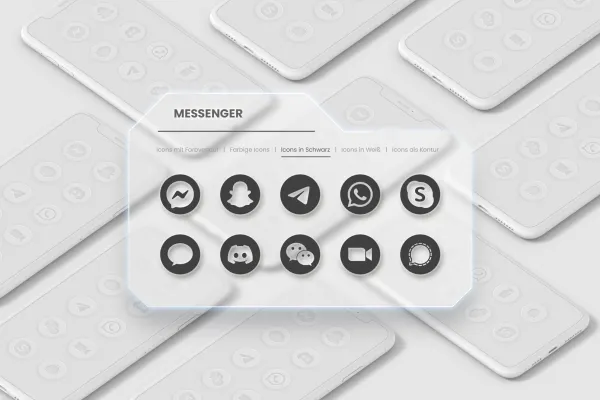 Snapchat, WeChat, Skype, WhatsApp e Co.: icone dei servizi di messaggistica da scaricare.