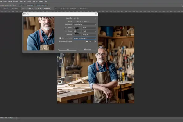 KI in Photoshop anwenden: Bilder skalieren