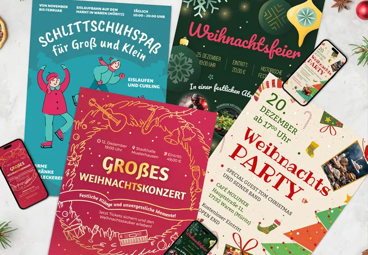 Weihnachtsplakate & Weihnachtsflyer – 10 stimmungsvolle Vorlagen