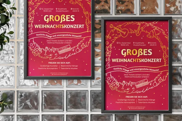 Vorlagen für Weihnachtsplakate und Weihnachtsflyer: Weihnachtskonzert ankündigen