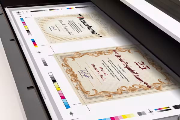 Sjablonen voor certificaten die rechtstreeks kunnen worden afgedrukt.