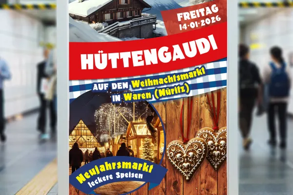 Après-Ski-Fest & Hüttenparty - Flyer- og plakatskabelon til vinteren.