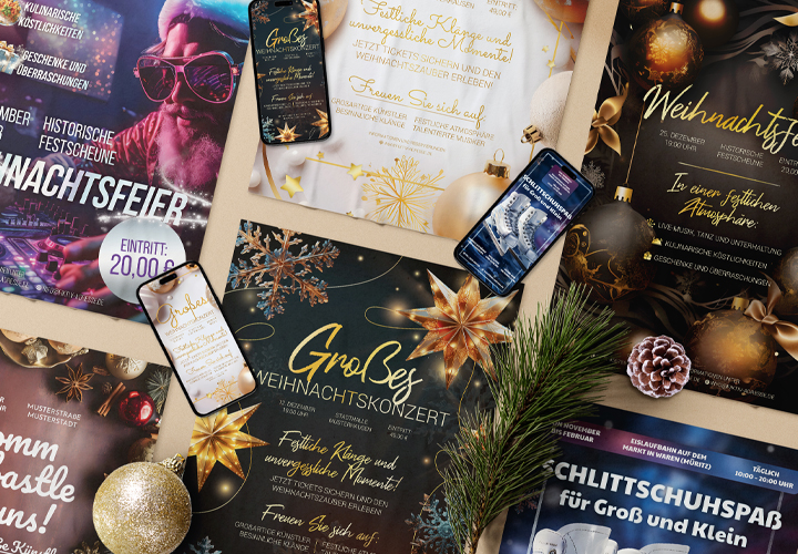 Designing Christmas: Create Posters & Flyers - 7 Christmas design templates