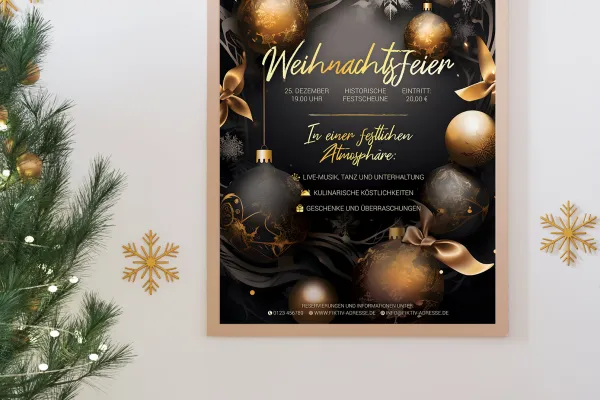 Poster und Flyer für Weihnachten – Design-Vorlage für Weihnachtsfeier