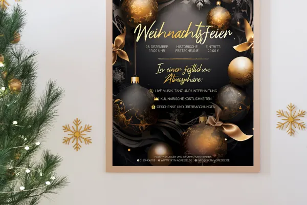 Affiches et dépliants pour Noël - Modèle de design pour la fête de Noël