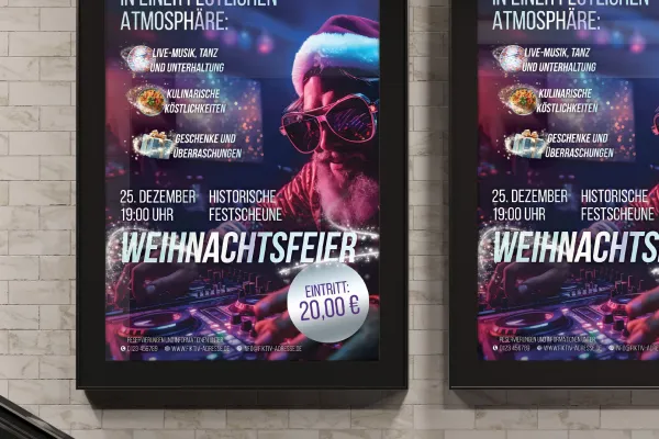 Poster und Flyer für Weihnachten – Design-Vorlage für Weihnachtsparty