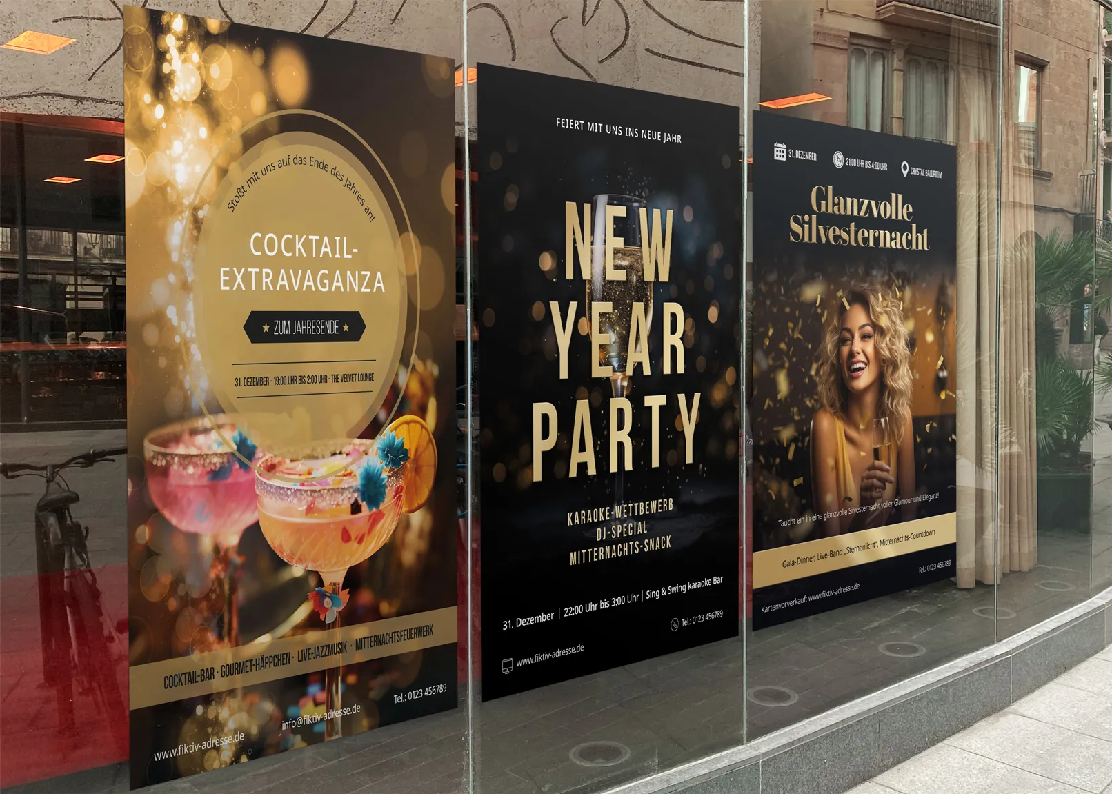 Flyer- & Plakat-Vorlagen für Neujahrs- und Silvesterpartys