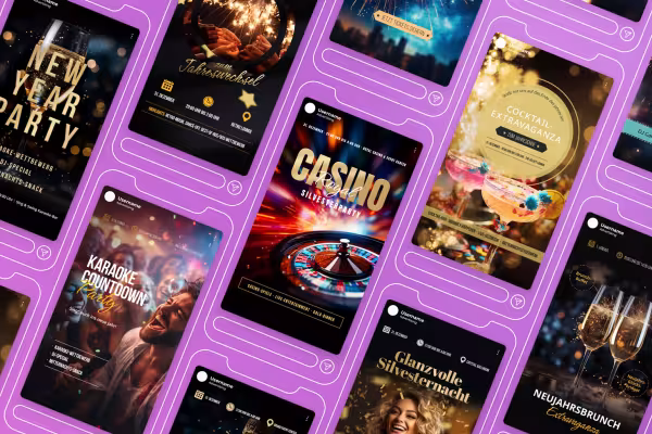 För webben, för sociala medier, WhatsApp och liknande: Alla designerna får du även i ett format som lämpar sig för digitala banners.