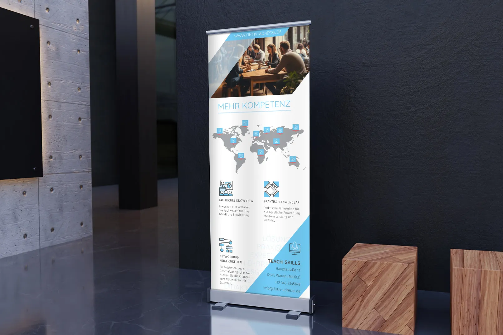 Plantillas de diseño corporativo para conferenciantes, tutores, consultores y proveedores de talleres: Enrollable
