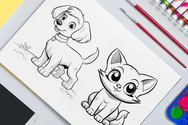Obtenha mais de 400 desenhos para colorir com temas de cães, gatos, cavalos, borboletas e muito mais!