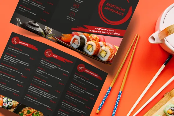 Шаблоны меню: суши и азиатская кухня