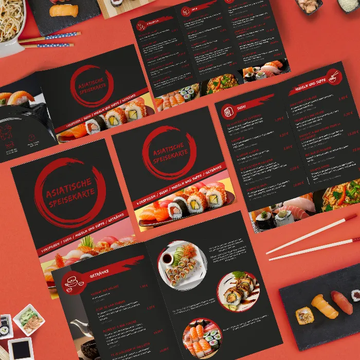 Πρότυπα μενού: Sushi & ασιατική κουζίνα