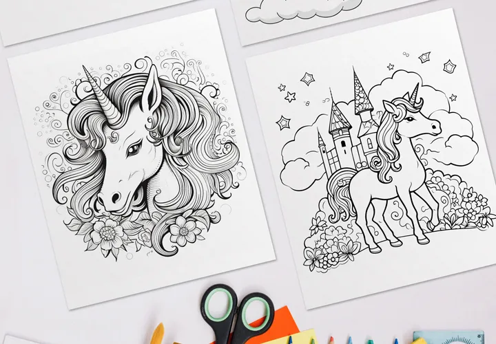 Coloring pages with unicorns - over 200 coloring pages to print out