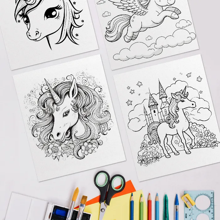 Disegni da colorare con unicorni - oltre 200 modelli da colorare da stampare.