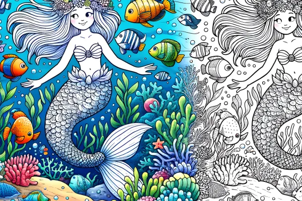 Ausmalbilder und Malvorlagen von Meerjungfrauen zum Ausdrucken