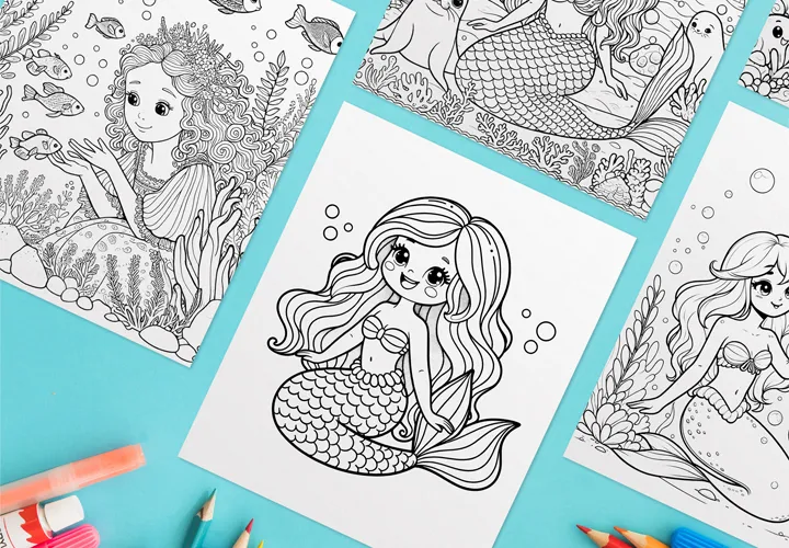 Mermaid coloring pages - over 150 coloring pages to print out