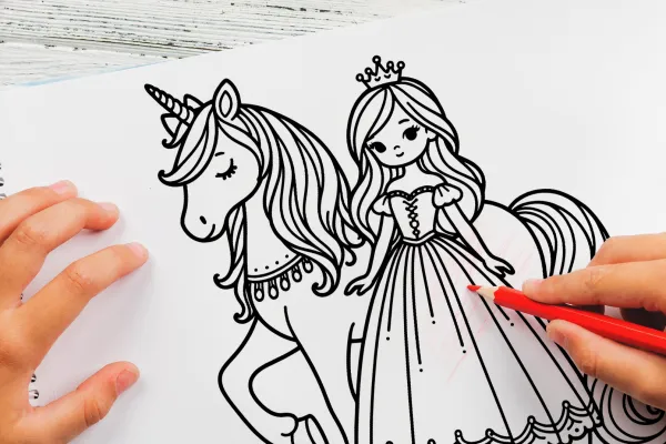 Coloriages, pages à colorier à imprimer avec des princesses