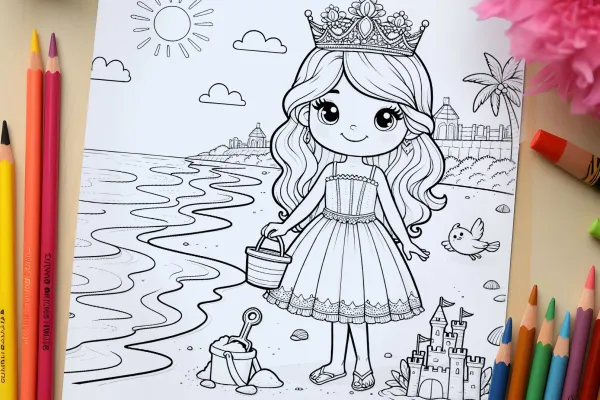 Ausmalbilder, Malvorlagen zum Ausdrucken mit Prinzessinnen