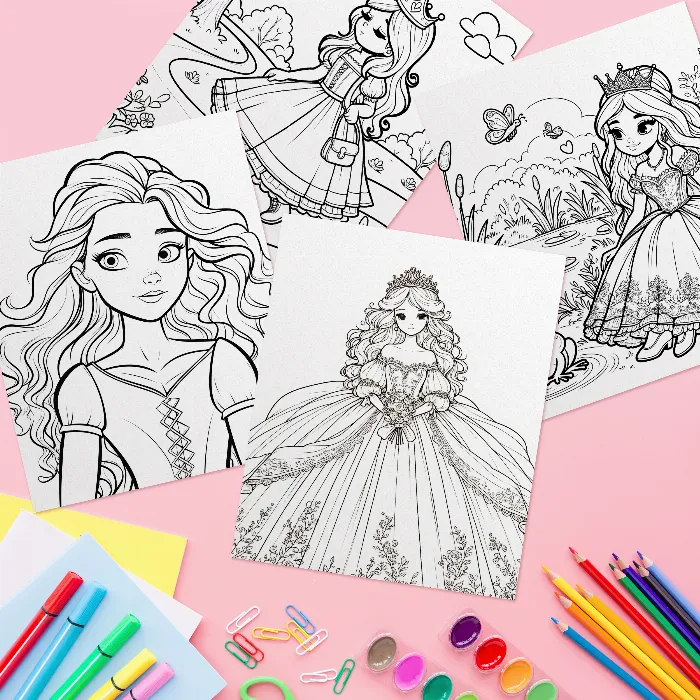 Coloriages de princesses - plus de 150 modèles à imprimer