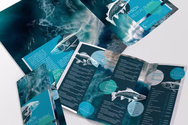 Menu templates for fish restaurants, fish houses & fish specialties