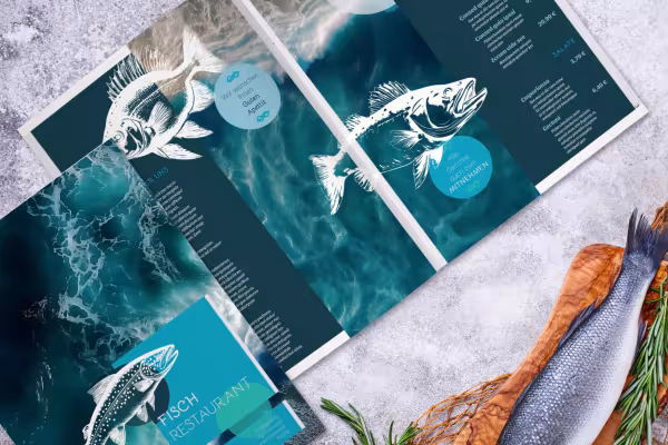 Menu templates for fish restaurants, fish houses & fish specialties