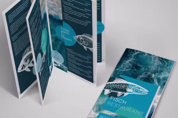 Menu templates for fish restaurants, fish houses & fish specialties