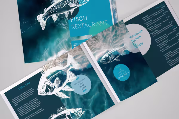 Menu templates for fish restaurants, fish houses & fish specialties