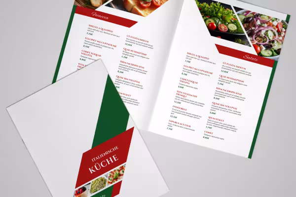Menu templates for Italian restaurants