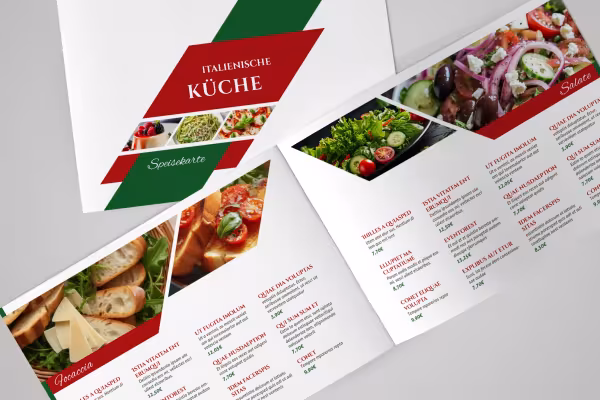 Menu templates for Italian restaurants