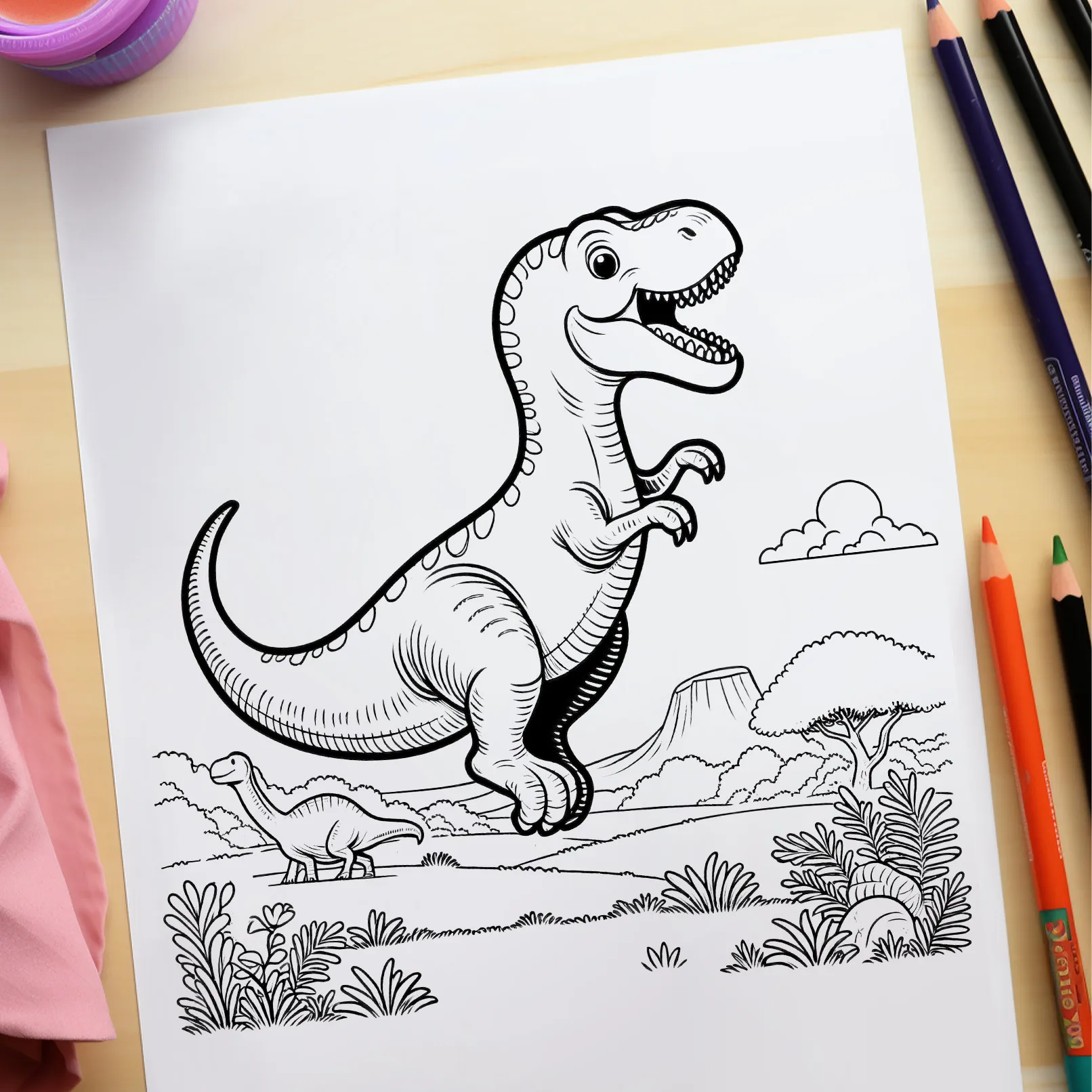 Ausmalbilder mit Dinosauriern, Malvorlagen zum Ausdrucken