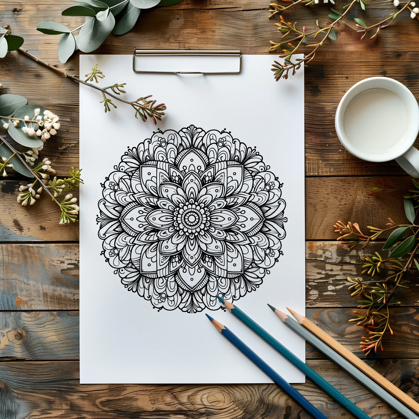 Pola mandala: Gambar untuk dicetak & diwarnai