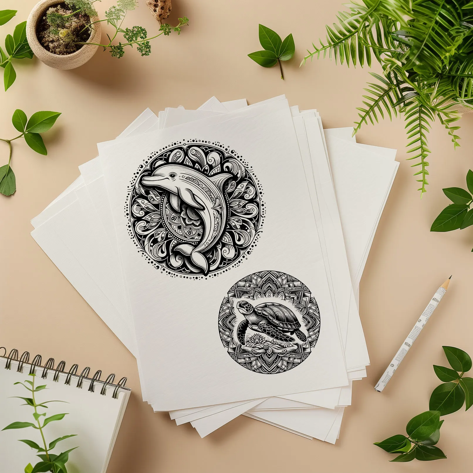 Pola-pola Mandala: Gambar untuk dicetak & diwarnai