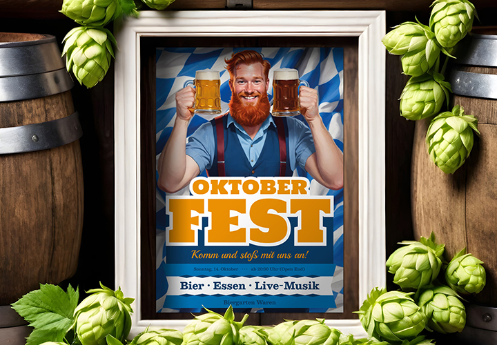 Oktoberfest: Affischer & flygblad - mallar i Wiesn-design.