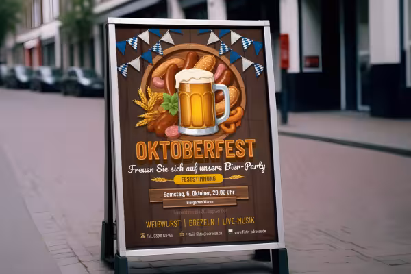 De fungerar utmärkt som affisch - och kan också övertyga lika bra som en flygblad: dina tillkännagivanden för den kommande oktoberfesten!