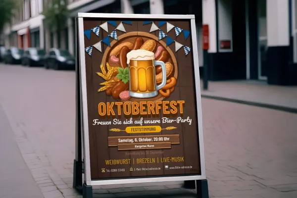 De ser storslåede ud som plakat - og kan lige så godt overbevise som flyer: dine annonceringer til det kommende oktoberfest!