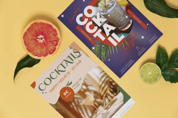 Frisktilberedt: præcis den rigtige designmix til annoncering af din cocktailfest!