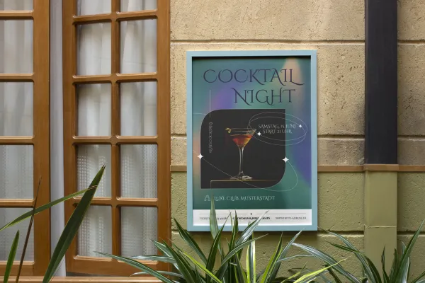 Bare tryk: Med de (skalérbare) A1-skabeloner annoncerer du dine cocktailfester i stort format.