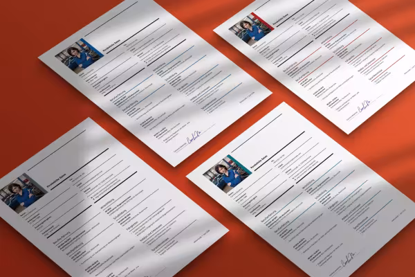 CV for bilektro-/flymekaniker - ensidig mal for Word, InDesign og Affinity Publisher