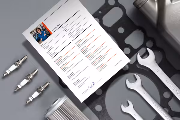 CV for bilmekaniker - enkelmal for Word, InDesign og Affinity Publisher.