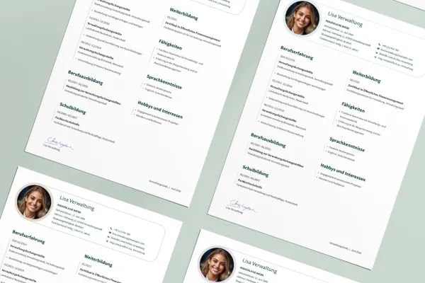 Ansioluettelo hallintotehtävissä työskentelevälle – yksipuolinen malli Word, InDesign ja Affinity Publisher