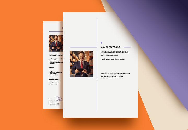 Bewerbungsvorlage Industriekaufmann/-kauffrau – optimal für kaufmännische Berufe & Verwaltung